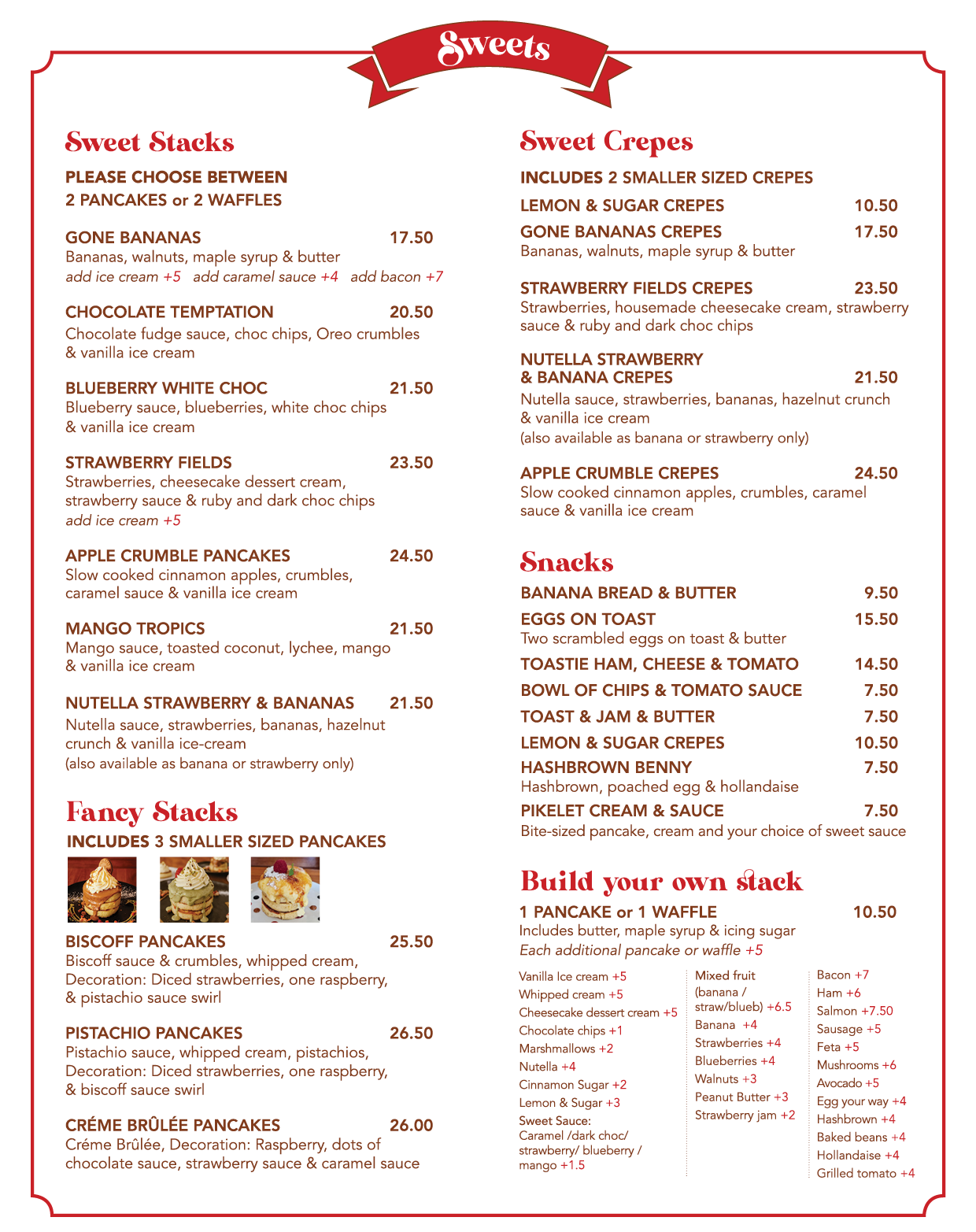 Helga's Menu - Sweets