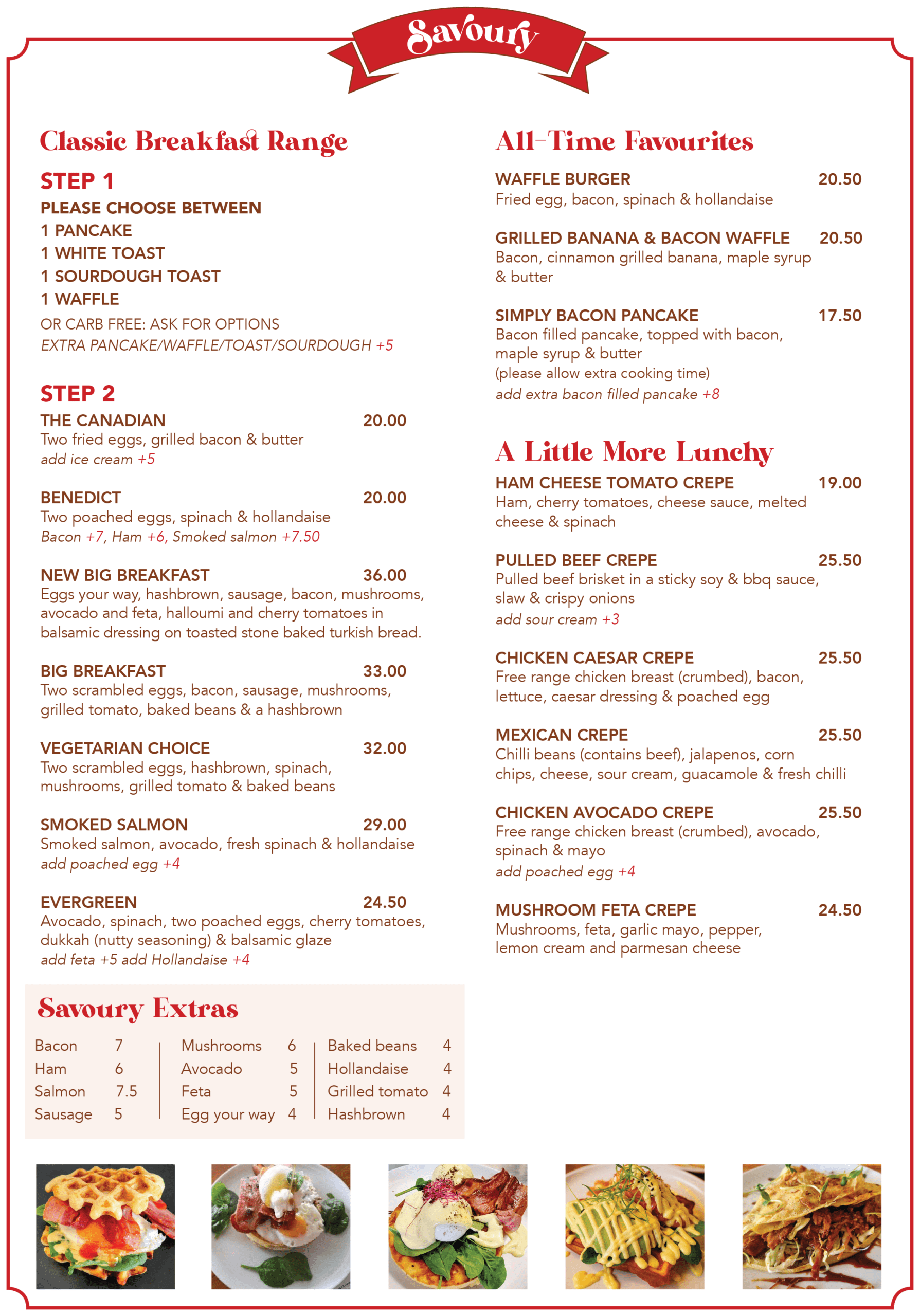 Helga's Menu - Savoury