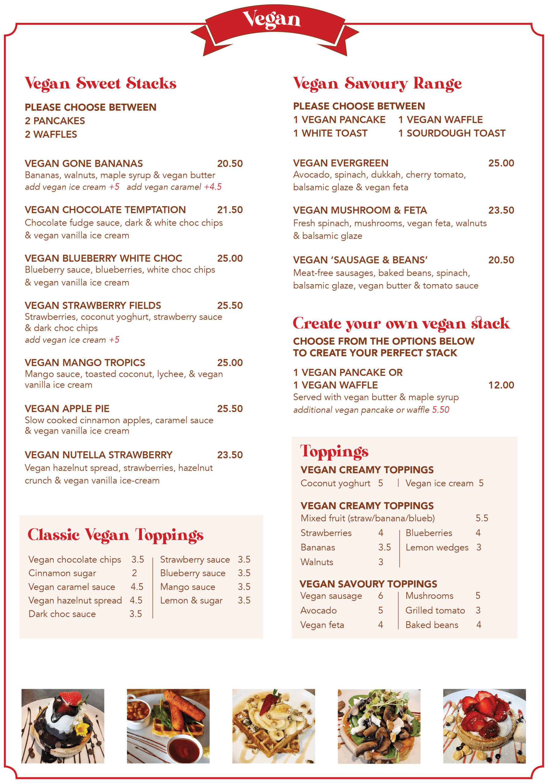 Helga's Menu - Vegan