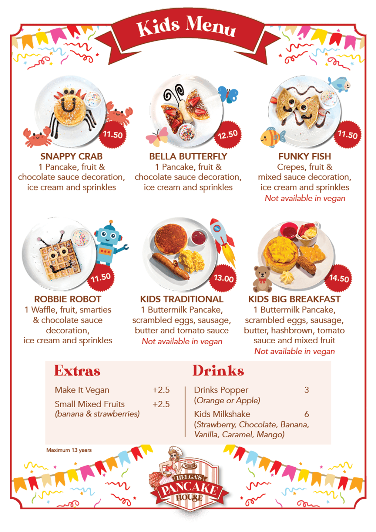 Helga's Menu - Kids Menu