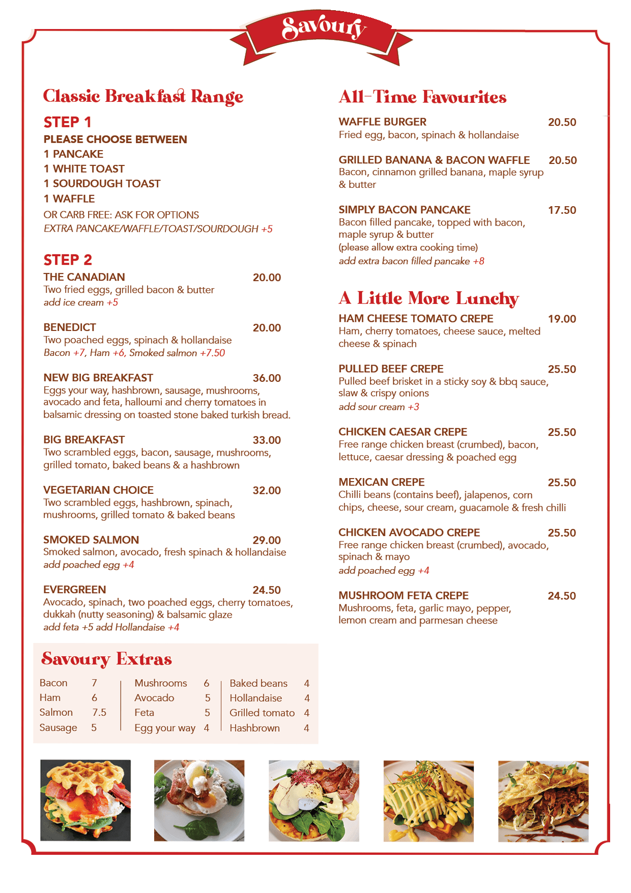 Helga's Menu - Savoury