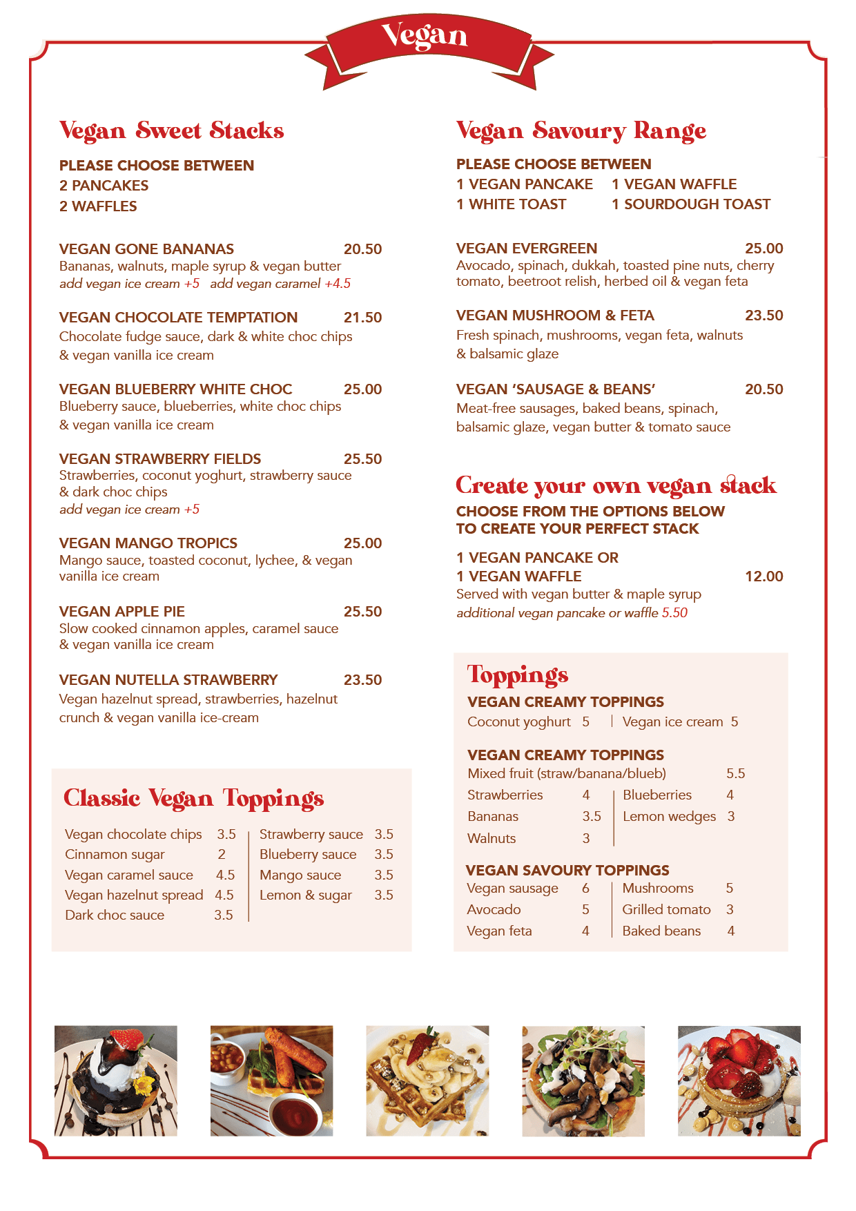 Helga's Menu - Vegan